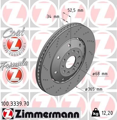 Тормоз дисковый передний Zimmermann 100333970 цена, от 354.50 USD