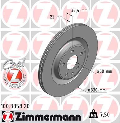 Тормозные диски 100335820 Zimmermann
