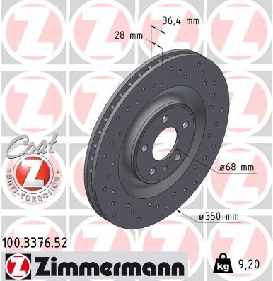 Тормозные диски 100337652 Zimmermann