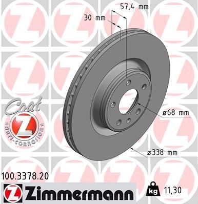 100337820 Zimmermann Диск тормозной передний