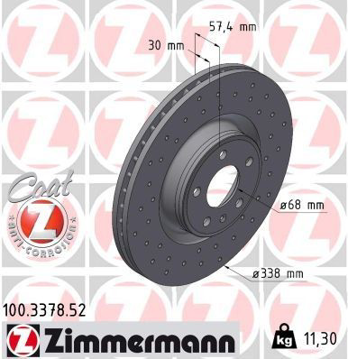 Купить 100337852 Zimmermann Ротор тормозной