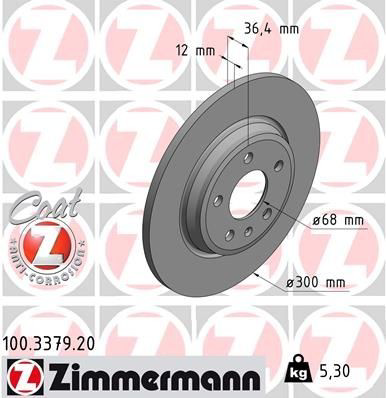 Купить 100337920 Zimmermann Диск тормозной задний