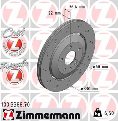 100338870 Zimmermann Дисковый тормоз