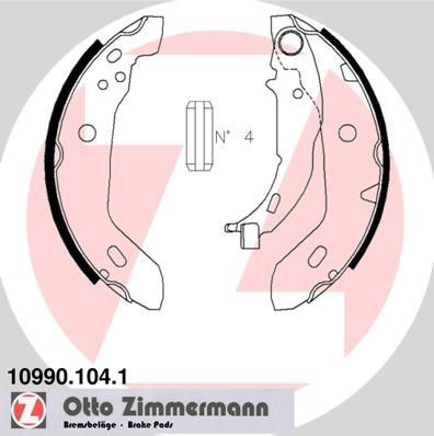 109901041 Zimmermann Барабанные тормозные колодки
