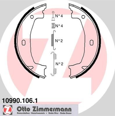 109901061 Zimmermann Тормозные колодки ручника