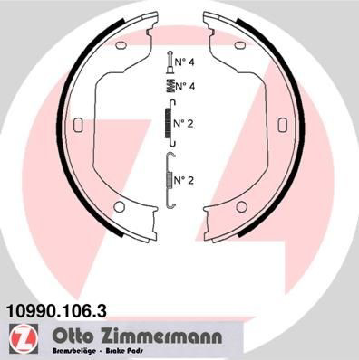 109901063 Zimmermann Тормозные колодки ручника