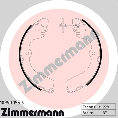 109901556 Zimmermann Барабанные тормозные колодки