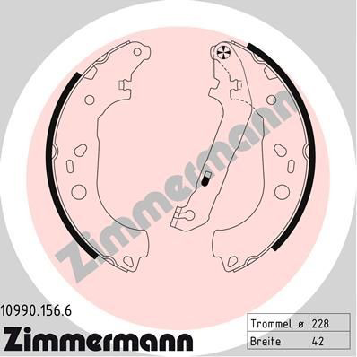 109901566 Zimmermann Барабанные тормозные колодки