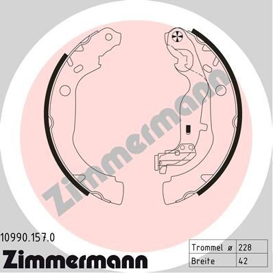 109901570 Zimmermann Барабанные тормозные колодки