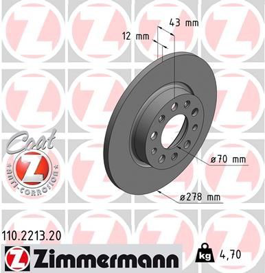 110221320 Zimmermann Дисковый тормоз