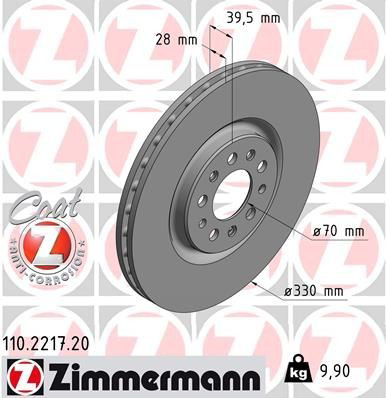 110221720 Zimmermann Диск тормозной передний