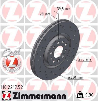 110221752 Zimmermann Диск тормозной передний