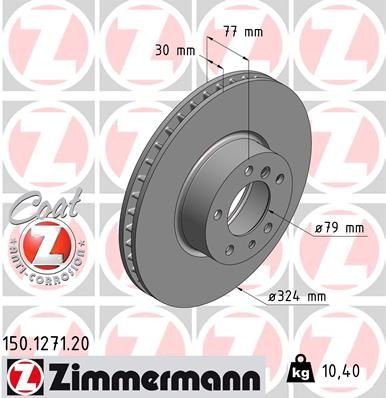 150127120 Zimmermann Диск тормозной передний