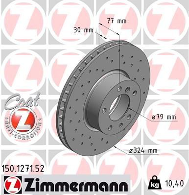 150127152 Zimmermann Диск тормозной передний