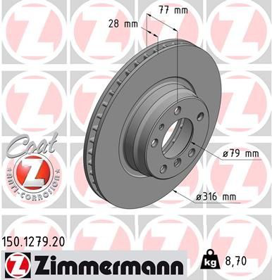 150127920 Zimmermann Диск тормозной передний