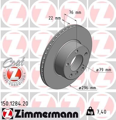 Передний тормозной диск Zimmermann 150128420