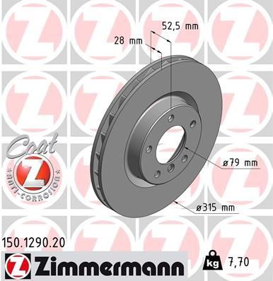 150129020 Zimmermann Диск тормозной передний
