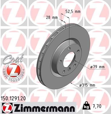 150129120 Zimmermann Диск тормозной передний