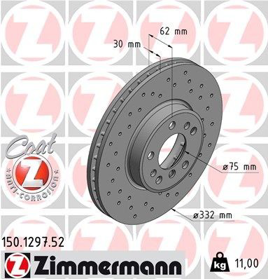 150129752 Zimmermann Диск тормозной передний