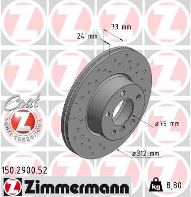 Тормоз дисковый передний Zimmermann 150290052 цена, от 107.38 USD