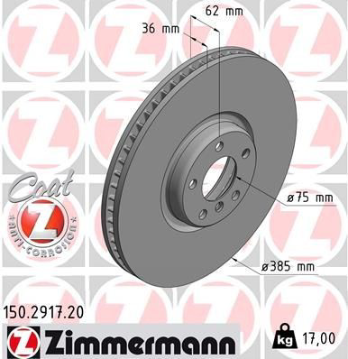 Передние тормозные диски 150291720 Zimmermann