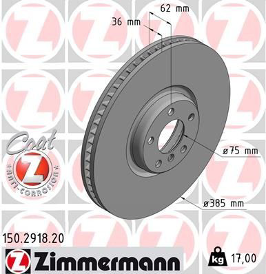 150291820 Zimmermann Диск тормозной передний