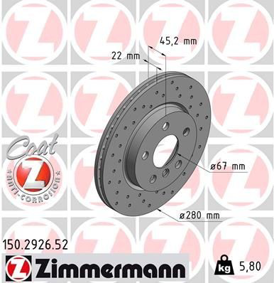 150292652 Zimmermann Диск тормозной передний