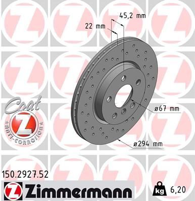 150292752 Zimmermann Диск тормозной передний