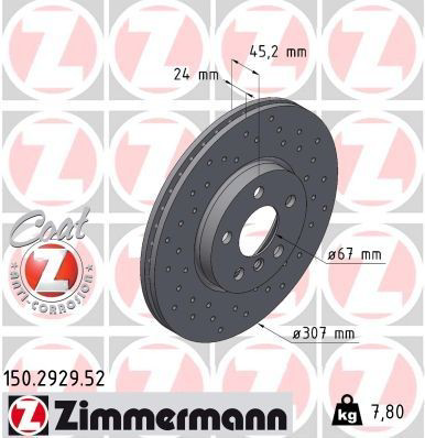 150292952 Zimmermann Диск тормозной передний