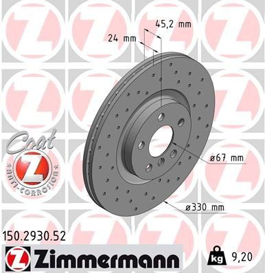 Передние тормозные диски 150293052 Zimmermann