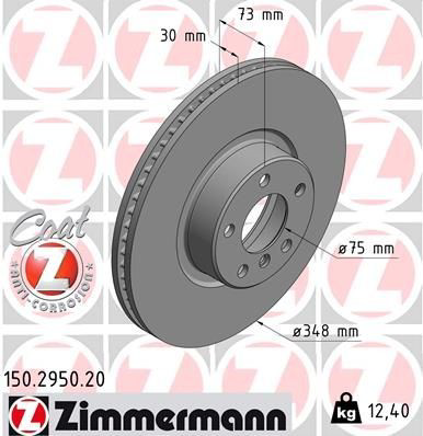 150295020 Zimmermann Диск тормозной передний