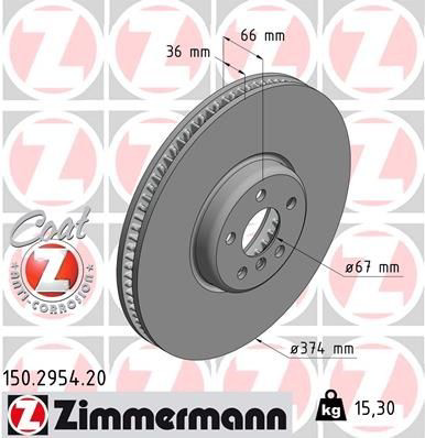 150295420 Zimmermann Диск тормозной передний