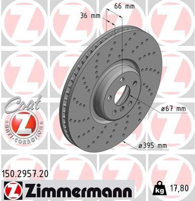 150295720 Zimmermann Диск тормозной передний
