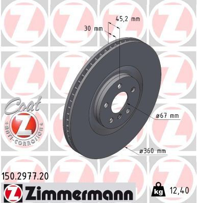 150297720 Zimmermann Диск тормозной передний