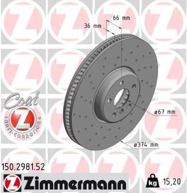 150298152 Zimmermann Диск тормозной передний