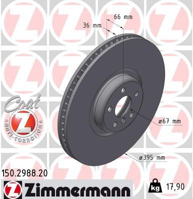 150298820 Zimmermann Диск тормозной передний