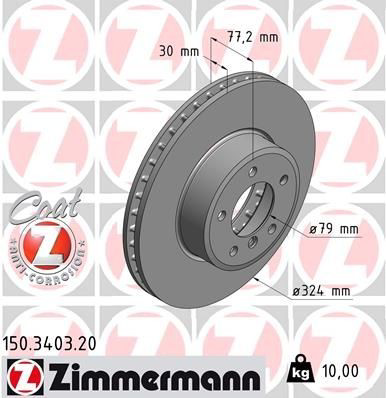 Купить 150340320 Zimmermann Ротор тормозной