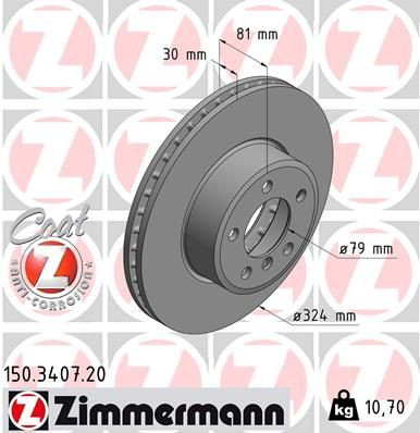 150340720 Zimmermann Диск тормозной передний