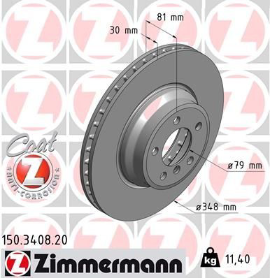 150340820 Zimmermann Диск тормозной передний