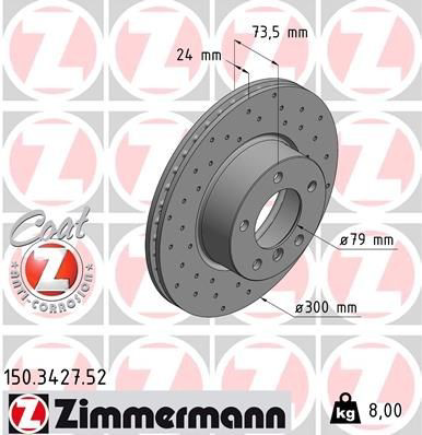 150342752 Zimmermann Диск тормозной передний