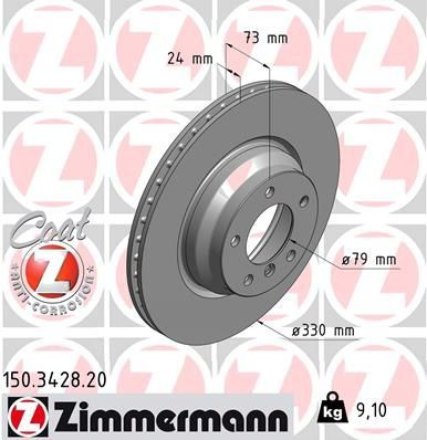 Тормоз дисковый передний Zimmermann 150342820 цена, от 75.64 USD