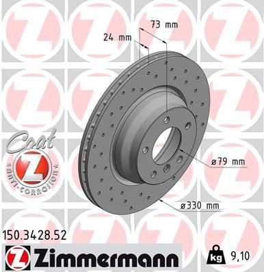 150342852 Zimmermann Диск тормозной передний