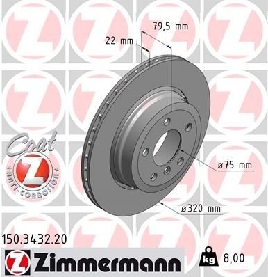 150343220 Zimmermann Дисковый тормоз