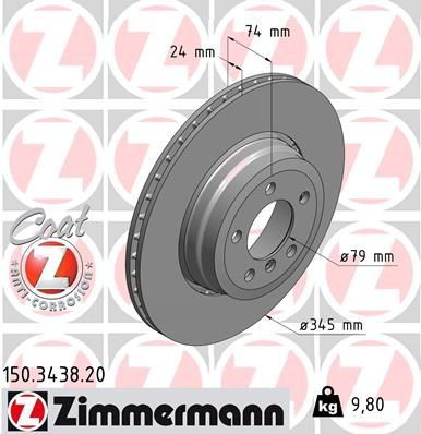 150343820 Zimmermann Дисковый тормоз