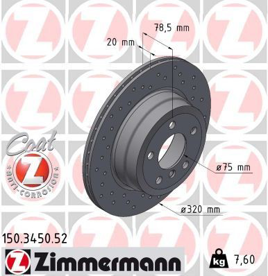 Задний тормозной диск Zimmermann 150345052 цена, от 116.90 USD