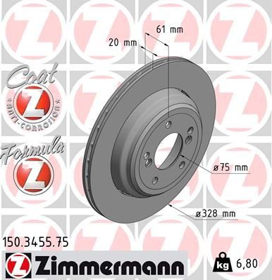 150345575 Zimmermann Дисковый тормоз
