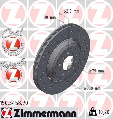 150345870 Zimmermann Дисковый тормоз