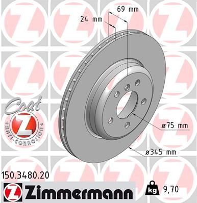 Задний тормозной диск Zimmermann 150348020 цена, от 93.78 USD