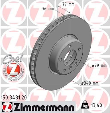 150348120 Zimmermann Диск тормозной передний