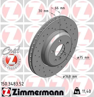 Купить 150348352 Zimmermann Ротор тормозной